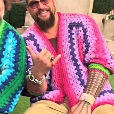 Jason Momoa Crochet Cardigan