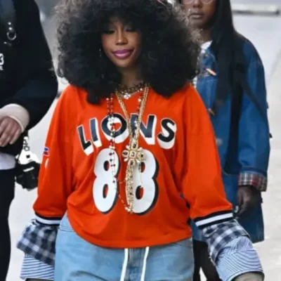 Jimmy Kimmel Live Singer SZA Red Sweatshirt