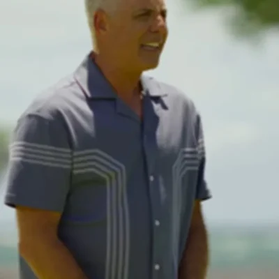 Temptation Island S06 Mark L. Walberg Blue Printed Shirt
