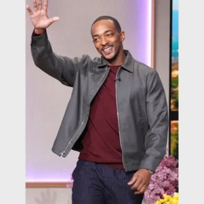 The Jennifer Hudson Show Anthony Mackie Grey Jacket