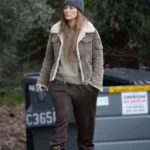 The Mother 2023 Jennifer Lopez Brown Shearling Jacket