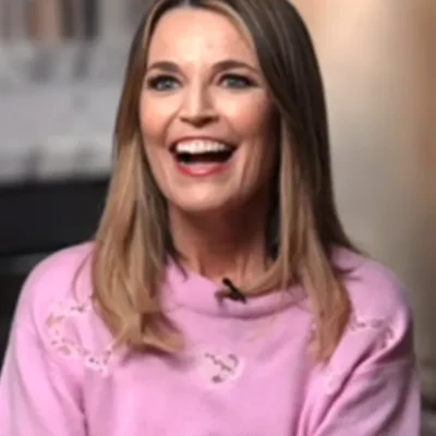 The Today Show 2025 Savannah Guthrie Pink Hearts Sweater
