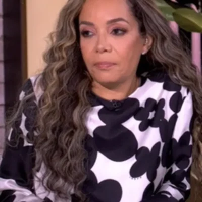 The View 2025 Sunny Hostin Black & White Silk Twill Floral Dress