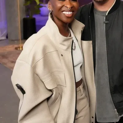 The Voice S27 Cynthia Erivo Beige Leather Jacket