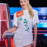 The Voice S27 Kelsea Ballerini White Rose Print Dress