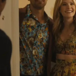 The White Lotus Cameron Babcock Blue Jewel Print Shirt