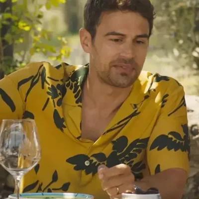 The White Lotus S02 Cameron Sullivan Yellow & Black Printed Shirt