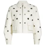 9-1-1 Athena Grant White Grommet Leather Jacket