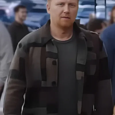 Greys Anatomy S21 Kevin McKidd Gray Brown Geo Print Jacket