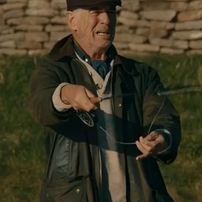 Mobland 2025 Pierce Brosnan Leather Jacket