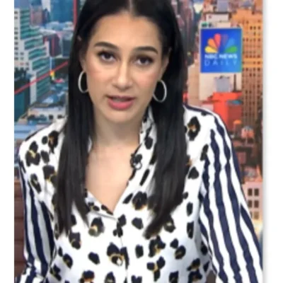 NBC News Daily 2025 Morgan Radford Leopard & Striped Shirt