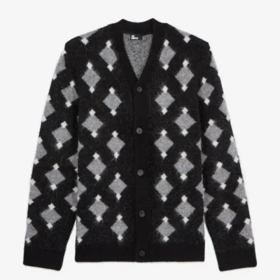 Poppas House S01 Damon Wayans Gray Diamond Print Cardigan