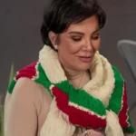 The Kardashians S06 Kris Jenner Red & Green Striped Cardigan