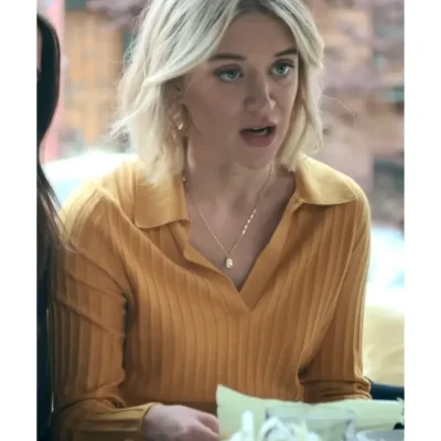 The Life List 2025 Chelsea Frei Yellow Ribbed V-Neck Sweater