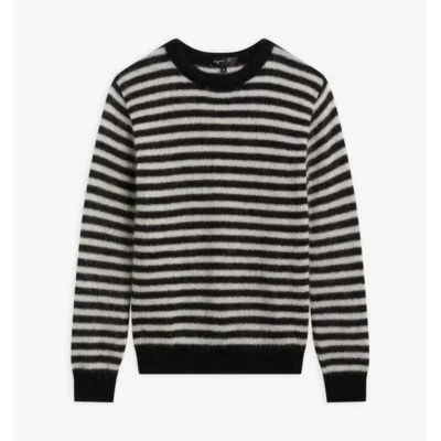 The Life List 2025 Sofia Carson Black & White Striped Sweater