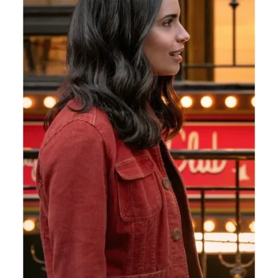 The Life List 2025 Sofia Carson Orange Corduroy Jacket