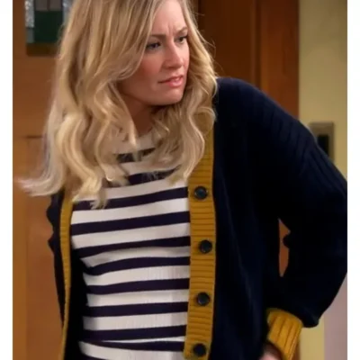 The Neighborhood Beth Behrs Yellow Trims Cardigan