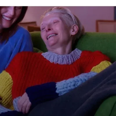 The Room Next Door Tilda Swinton Colorblock Sweater