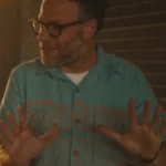 The Studio 2025 Seth Rogen Blue Printed Shirt