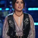 The Voice S27 Paige Mackenzie White Rose Leather Vest