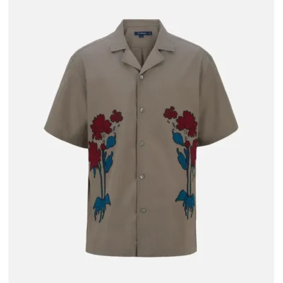 The White Lotus S03 Christian Friedel Floral Embroidered Shirt
