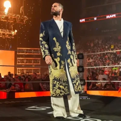 WWE RAW Seth Rollins Golden Peacock Coat