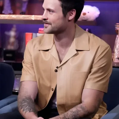 Watch What Happens Live 2025 Dylan Efron Leather Shirt