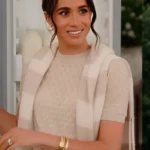 With Love Meghan S01 Meghan Markle Beige Stripe Sweater