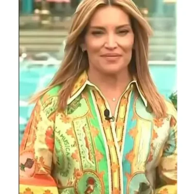 Access Hollywood Kit Hoover Patchwork Print Belted Dress