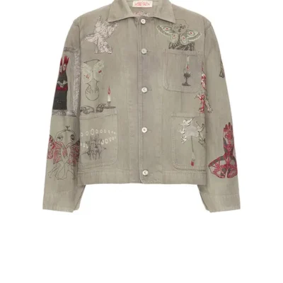 All American S07 Grey Denim Print Jacket
