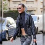 Bella Hadid Paris Leather Blazer