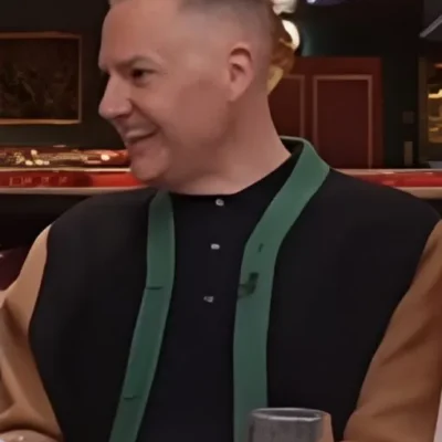 Drew Barrymore 2025 Ross Mathews Colorblock Cardigan