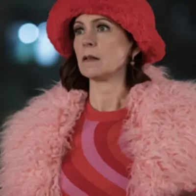 Elsbeth S02 Carrie Preston Heart Striped Red Sweater