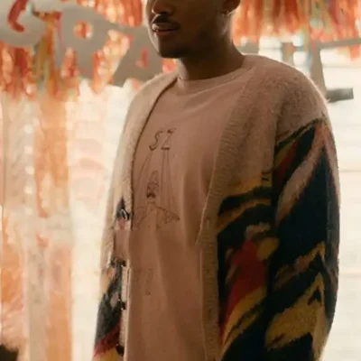 Forever S01 Michael Cooper Jr. Wavy Print Cardigan
