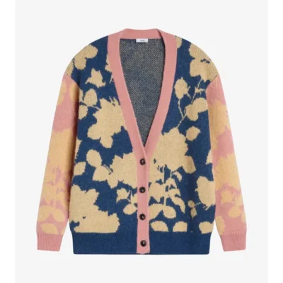 Happy Face S01 Tamera Tomakili Pink & Blue Wool Cardigan