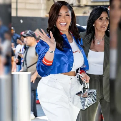 Jordyn Woods Knicks Cropped Jacket