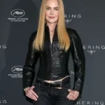 Nicole Kidman Black Leather Corset Jacket