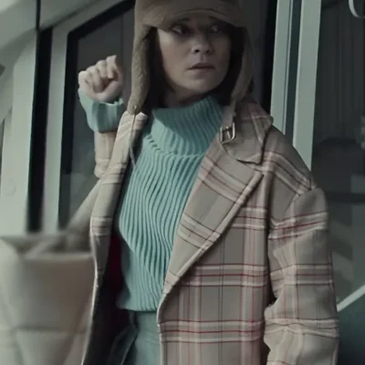 Nine Perfect Strangers Annie Murphy Plaid Coat