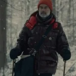 Nine Perfect Strangers Michael Shannon Burgundy Puffer Jacket