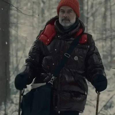 Nine Perfect Strangers Michael Shannon Burgundy Puffer Jacket
