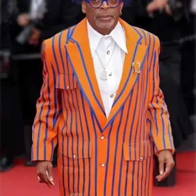Spike Lee 78th Cannes Film Festival Striped Coat