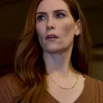 SurrealEstate S03 Sarah Levy Brown Cable Knit Sweater