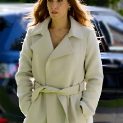 SurrealEstate S03 Sarah Levy Cream Belted Trench Coat