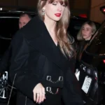 Taylor Swift Gemstone Button Cropped Peacoat