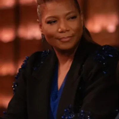 The Equalizer S05 Queen Latifah Blue & Black Embellished Blazer