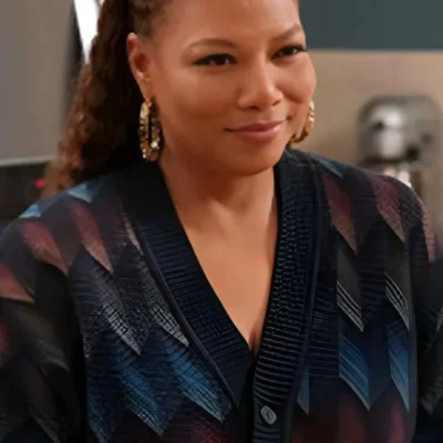 The Equalizer S05 Queen Latifah Blue Chevron Cardigan