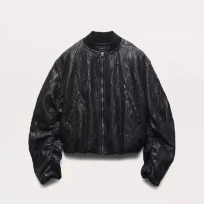 The Equalizer S05 Sam Black Leather Bomber Jacket