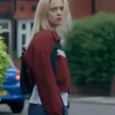 The Feud S01 Megan Trower Red Striped Jacket