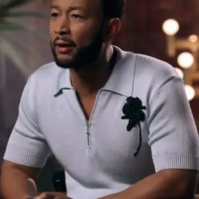 The Voice S27 John Legend Blue Knitted Polo Shirt