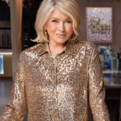 Yes Chef S01 Martha Stewart Golden Sequin Shirt